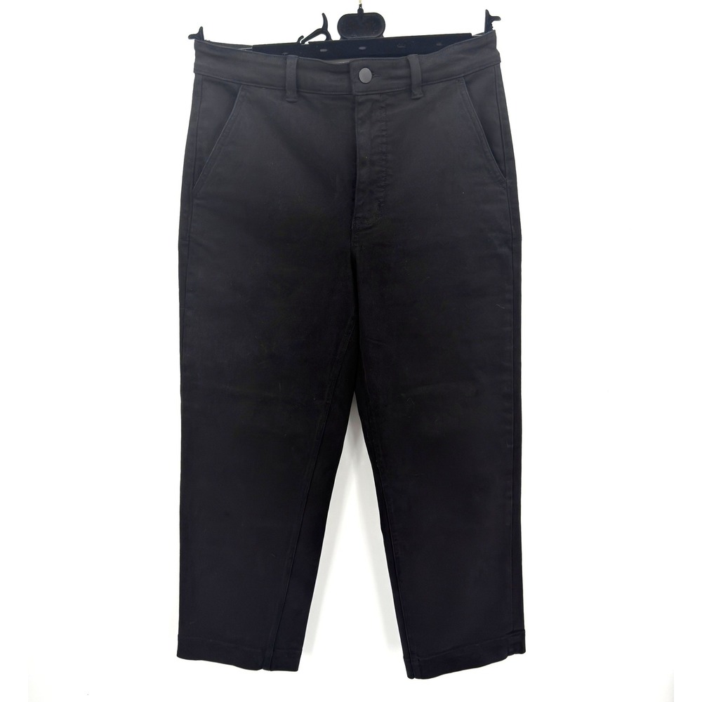Everlane Cropped Straight Leg Jeans Womens 8 Black High Rise Cotton Stretch